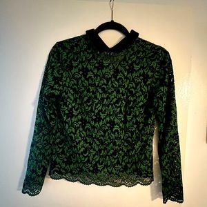 Zara blouse- black and green